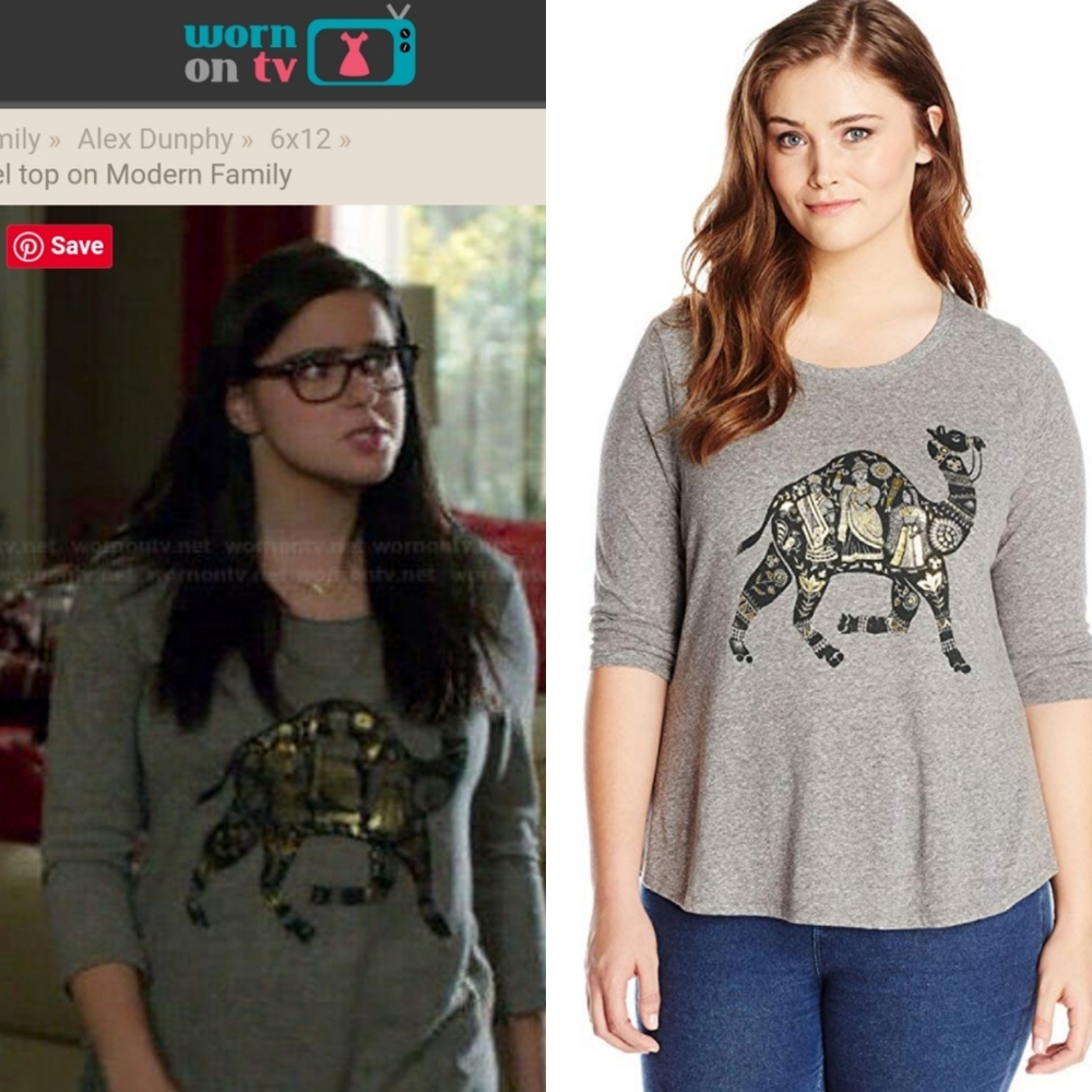 Lucky Brand Gold Camel 3/4 Sleeve Top